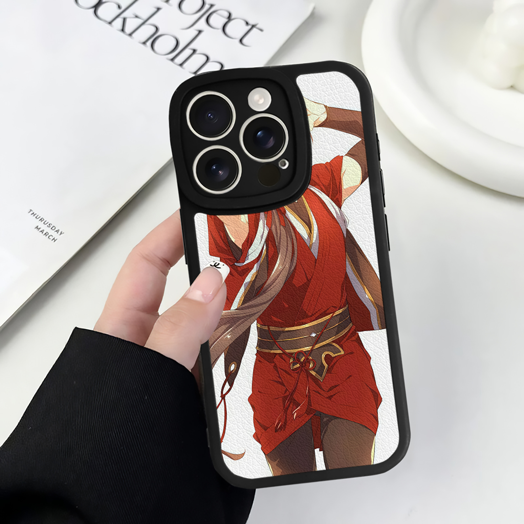 （画像用） 刀剣乱舞 Touken Ranbu 【iPhone 16シリーズ対応】シリコンスマホケース（レザー調） 材質：シリコン